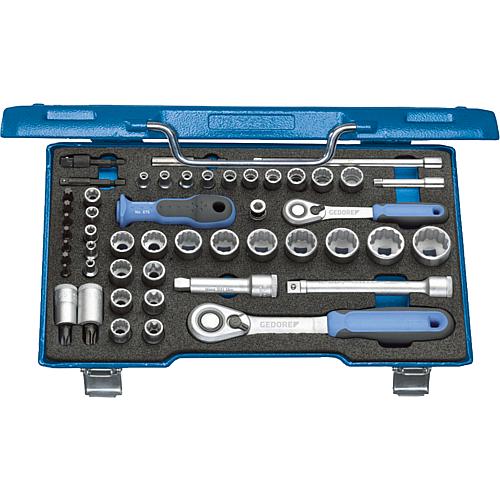 Socket wrench set 1/4” + 3/8”, 50-piece Standard 1