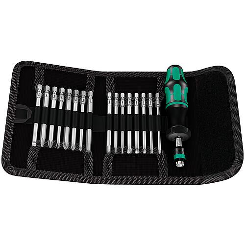 Kraftform Compact 60 Torque torque screwdriver set, 17-piece, 1.2-3.0 Nm, for bits with1/4” external hex drive Standard 1