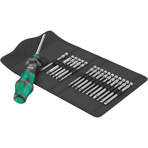 Kraftform Turbo screwdriver set slotted, Phillips, Torx®, hexagon socket, imperial, square socket, 19 pieces Standard 1