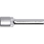 Socket wrench insert 1/4", hex, metric, long