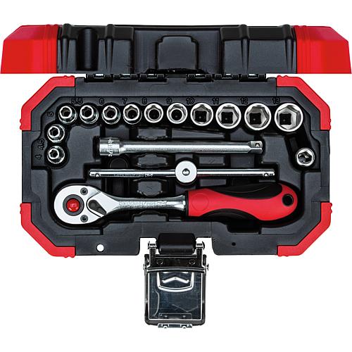 Socket wrench set 1/4", 16-piece Standard 1