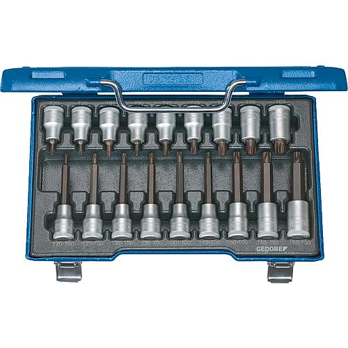 Jeu d'embout de tournevis GEDORE 18 pieces, 1/2", Torx