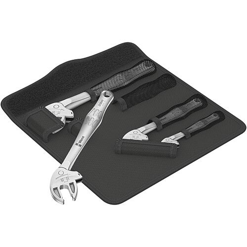 Joker 6004 open-ended spanner set, 4-piece, with ratchet function, self-adjusting Standard 1