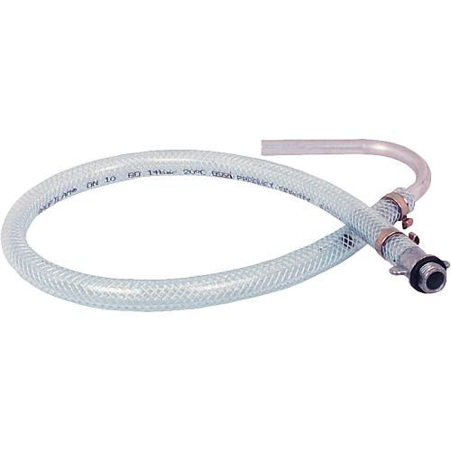 PVC hose complete with nozzle pipe and screw connection, length: 750 mm