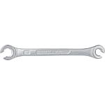 Double ring spanner, double-hex, metric, open