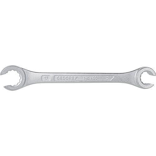 Double open ring spanner mm    14 x 17, straight (G)