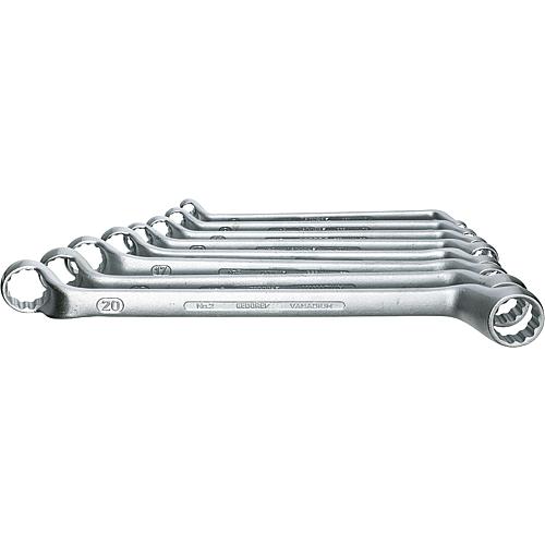 Double ring spanner set, metric, extra-long