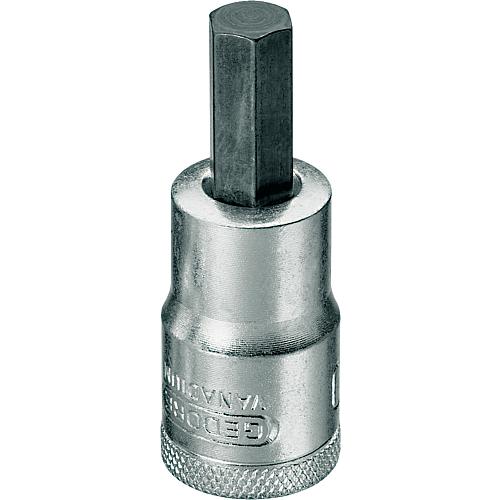 Screwdriver insert 1/2" hexagonal socket, metric, short Standard 1