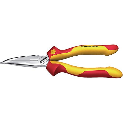 VDE Wiha® needle nose pliers with cutting edge curved shape, approx. 40°, 200 mm