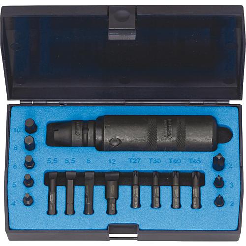 Screw releaser set 1/2", 18-piece Standard 1