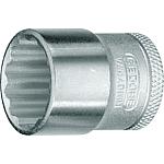 Socket wrench insert 3/8", double-hex, metric, short