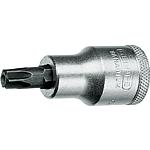 Screwdriver insert 1/2”, Torx® socket, with bore, metric, short