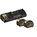 Kit de batteries 54/18 V, 2 x batteries 6,0 Ah Li-Ion + 1 x  chargeur double avec mallette de transport 