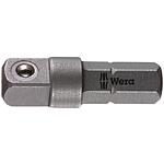 Tool shaft (connector) 870/1 WERA, 1/4” external square output, 1/4” external hex drive