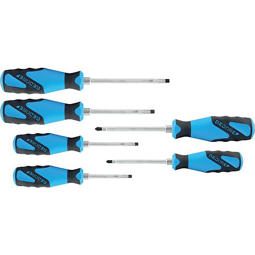 Slotted/Phillips screwdriver set with striking cap, 6-piece Standard 1