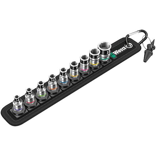 Socket wrench set 1/4", 10-piece, with holding function Standard 1