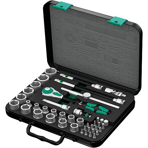 Ratchet set Zyklop, 3/8”, 43-piece, in metal case Standard 1