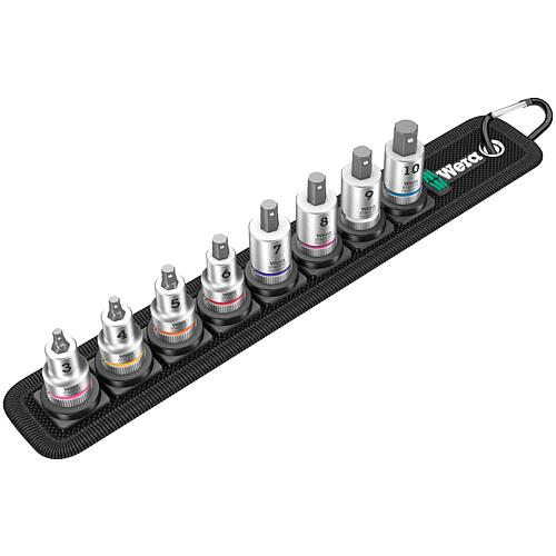 Socket wrench set 3/8", 8-piece, with holding function Standard 1