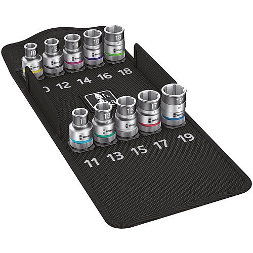 Socket wrench set 1/2", for external hexagon, 10-piece Standard 1