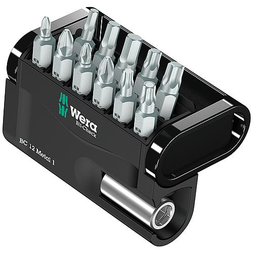 Bitset WERA Bit-Check Metal 1 12-piece set with universal holder