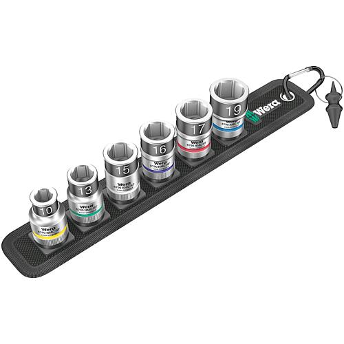 Socket wrench set, 1/2”, 6-piece, for hexagon head, with holding function Standard 1