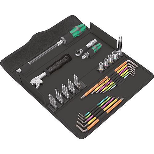 WERA 35-piece bit set with bit holder and pin spanner set in textile box for window makers