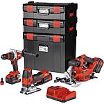 FlexPack 2 battery set 18 V consisting of impact drill, handheld circular saw, jigsaw with 3x 5.0 Ah batteries, charger and case