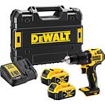 Perceuse-visseuse à percussion sans fil DeWalt DCD709P2T-QW 18 V avec 2 batteries 5,0 Ah et chargeur dans un mallette de transport