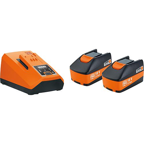 Pack batteries 18 V, 2 x batteries 3,0 Ah Li-Ion + 1 x chargeur Standard 1