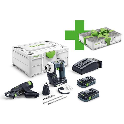 Cordless magazine screwdriver Festool 18-4500 DWC 18 HPC 4.0 I-Plus with 2x 4.0 Ah battery and charger incl. systainer