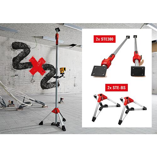 Promotions set consisting of 2 x ceiling support + 2 x construction stand Anwendung 1