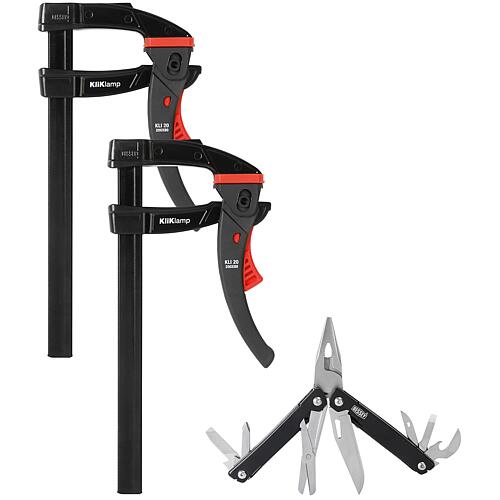 Aktions-Set 2 x Hebelzwinge KLI Black + 1 x Multitool Standard 1