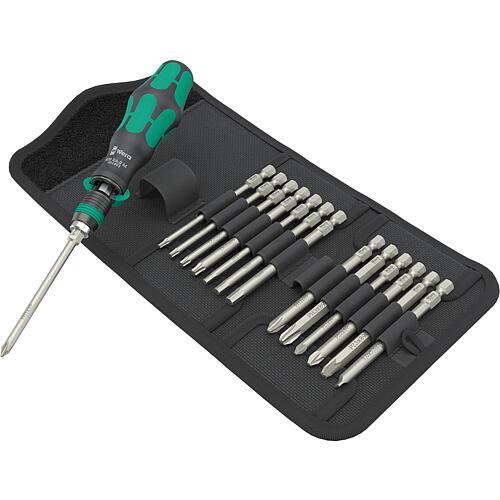 Kraftform Compact bit screwdriver set with ratchet function, 15 pieces Standard 1