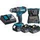 Battery-powered impact drill 18 V with 2 x 3 Ah batteries, charger, carrying case and 120-piece tool set Standard 1