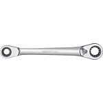 Double reversible ratchet wrench, 4 in 1, metric, reversible