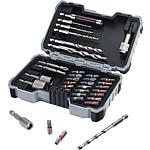 Wood drill and bit set, 35-piece