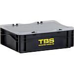 Transportbox TBS schwarz mit transparentem Deckel, Stückweise oder VPE