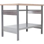 Workbench with steel shelf