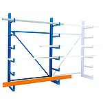 Cantilever base shelf on one side with 6 levels