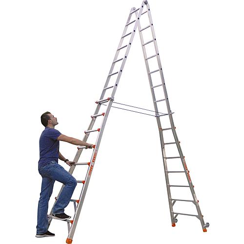 Telescopic ladder Siedra Aluminium, 4x8 rungs Working height max. 5.70m