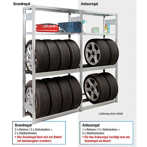 Garagenregal mit Stahlfachböden, Fachlast 250 kg, Feldlast 2000 kg Anwendung 1