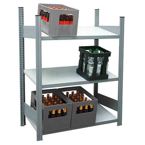 Beverage crate shelf with steel shelves, shelf load 150 kg, width 976 mm Anwendung 1