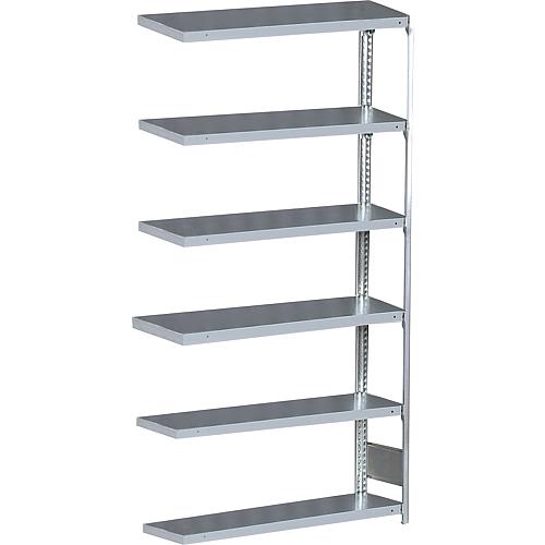 Add-on shelving unit with 6 wooden shelves, width 1000 mm