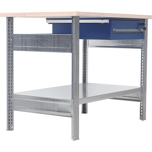 Workbench with steel shelf and drawer Standard 1