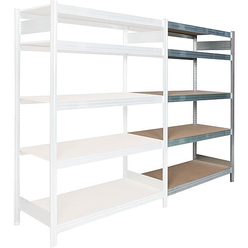 Add-on shelf unit can be plugged in, 5 levels. Bay load 2000kg, 2000x1285x600mm