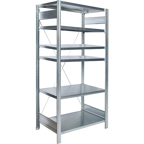 Etagère BERT emboîtable, avec 6 tablettes en acier, 2500x1005x600mm, charge 2000kg