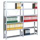 Office shelving unit with 6 steel shelves, basic shelf, shelf load 150 kg, bay load 2000 kg, width 1005 mm Anwendung 2