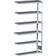 Office shelving unit with 6 steel shelves, mounting shelf, shelf load 150 kg, bay load 2000 kg, width 1285 mm Standard 1