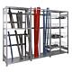 Complete craftsman shelving unit with steel shelf, basic shelf + 2 x add-on shelving, shelf load 150 kg, bay load 2000 kg Standard 1