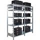Storage shelving unit with 5 steel shelves, shelf load 150 kg, bay load 2000 kg, basic shelf, width 875 mm Webshop nur TBS DE 1